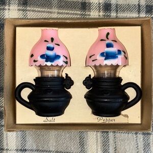 Vintage Oil Lamp Salt and Pepper Shakers